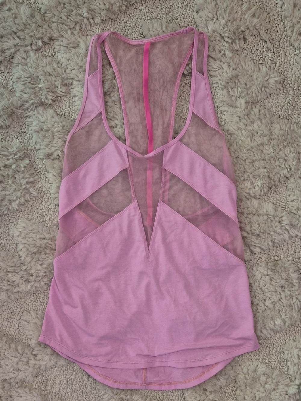 Lululemon Pink Mesh-Panel Racerback Tank Top - Women
